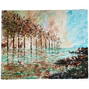 “Silent Reflection” Original Acrylic Painting by Dan Cumpata Signed 30”x24”